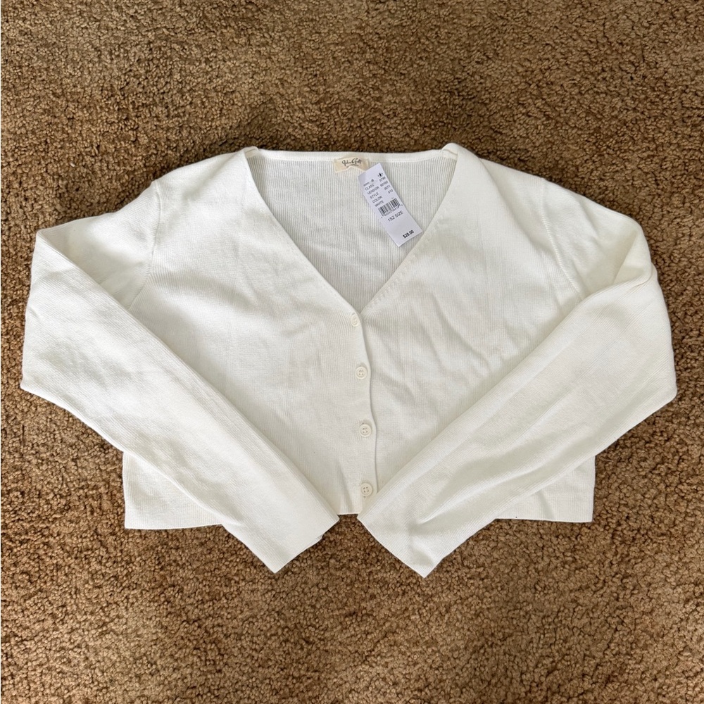Brandy Melville White Cropped Cardigan